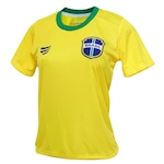 Camisa Brasil Baby Look Canarinho SuperBolla - Feminina AMARELO