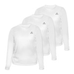 Camiseta Muvin Dry Basic LS Manga Longa FPS50 - Feminino - 3 Unds BRANCO