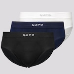 Kit de Cueca Slip Lupo Micromodal - 3 unidades - Adulto BRANCO