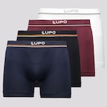 Kit de Cueca Boxer Lupo Microfibra Seamless - 4 unidades - Adulto PRETO