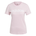 Camiseta adidas Essentials Slim Logo - Feminina ROSA/BRANCO