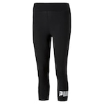 Calça Legging Puma Essential 3/4 Logo - Feminina PRETO/BRANCO