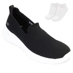 Tênis Skechers Go Walk Joy - Feminino + Par de Meias PRETO/BRANCO