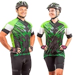 Camiseta de Ciclismo Poker Sidewind - Unissex PRETO/VERDE