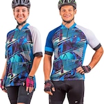 Camiseta de Ciclismo Poker Electric - Unissex AZUL ESC/BRANCO