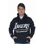 Blusão de Moletom com Capuz NBA Los Angeles Lakers Canguru - Masculino PRETO