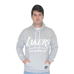 Blusão de Moletom com Capuz NBA Los Angeles Lakers Canguru - Masculino CINZA