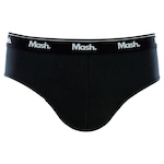 Cueca Slip Mash Masculina Algodão Elástico Básica Conforto PRETO