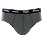 Cueca Slip Mash Masculina Algodão Elástico Básica Conforto CINZA/CINZA ESC