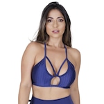 Top Fitness com Bojo Orbis Alcinhas Tiras Decote Cirrê - Feminino AZUL