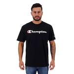 Camiseta Champion Classic Script Logo - Masculina PRETO