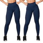 Kit Calça Legging Belmento Básica Cintura Alta - 2 Unidades - Feminina AZUL