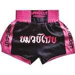 Calção Short Muay Thai Traditional Feminino Preto/Rosa- Uppercut Nao Se Aplica