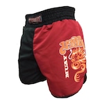 Calção Short Muay Thai Dragon on Fire Cavado Preto/Verm Toriuk Nao Se Aplica