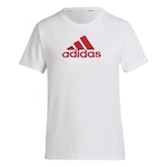 Camiseta adidas D2M Logo - Feminina BRANCO/VERMELHO