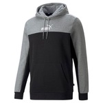 Blusão de Moletom com Capuz Puma Essentials Block - Masculino PRETO/CINZA