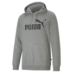 Blusão de Moletom com Capuz Puma Essentials Big Logo - Masculino CINZA/PRETO