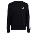 Blusão de Moletom adidas Essentials 3 Listras - Masculino PRETO/BRANCO