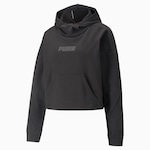 Blusão de Moletom com Capuz Puma Logo French Terry - Feminino PRETO