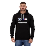 Blusão de Moletom Puma BMW Essentials Fleece - Masculino PRETO/BRANCO