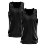 Camiseta Regata Térmica Whats Wear Dry Fit com Proteção Solar UV - Masculina - 2 Unds PRETO