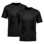 Camiseta Whats Wear Lisa Dry Fit com Proteção Solar UV - Masculina - 2 Unds PRETO