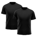 Camiseta Whats Wear Raglan Dry Fit com Proteção Solar UV - Masculina - 2 Unds PRETO