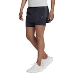 Saia Shorts adidas Run 3 Stripes - Feminino AZUL ESCURO