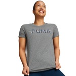 Camiseta Puma Branded Q4 - Feminina CINZA/AZUL ESC