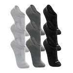 Kit de Meias sem Cano Lupo Sport - 9 Pares - Adulto CINZA/PRETO