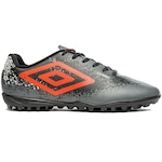 Chuteira Society Umbro Cosmic - Adulto CINZA/LARANJA