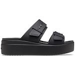 Sandália Crocs Brooklyn Sandal Low Wedge - Feminino PRETO