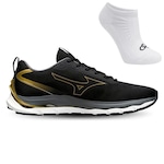 Tênis Mizuno Wave Dynasty 5 + 1 Par de Meias - Masculino PRETO/OURO