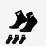 Kit de Meias Cano Médio Nike Everyday Essential - Adulto - 3 Pares PRETO