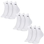 Kit Meias Puma Cano Médio Esportivas - 9 Pares - Feminina BRANCO/PRETO