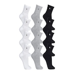 Kit Meias Cano Médio Lupo Esportiva 12 Pares - Adulto BRANCO/PRETO