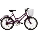 Bicicleta Aro 20 Athor Nature com Cestão Freio V-Brake - Infantil VIOLETA