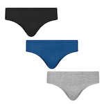 Kit Cuecas Slip Selene - 3 unidades - Infantil AZUL/PRETO