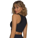 Top Fitness com Bojo Selene Com Recorte Cirrê - Feminino PRETO