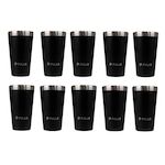 Kit de Copos Térmicos Pullo Fun - 480ml - 10 Unidades PRETO