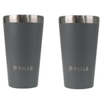 Kit de Copos Térmicos Pullo Fun - 480ml - 2 Unidades CINZA