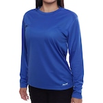 Camiseta Manga Longa Dry Fit Treino Academia Blusa - Feminina AZUL