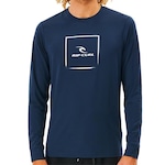 Camiseta Rip Curl Corp Icon Manga Longa UV - Masculina AZUL ESCURO