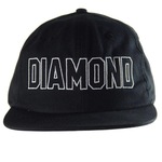 Boné Aba Reta Diamond Outline 6 Panel - Snapback - Adulto PRETO