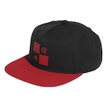 Boné Aba Reta adidas CR Flamengo - Snapback - Adulto PRETO/VERMELHO