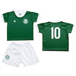 KIt Uniforme do Palmeiras Torcida Baby Camisa 10 Oficial - Infantil VERDE