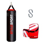 Kit Saco de Pancada Stylo Sport Profissional - 120cm + Luvas Bate Saco - Adulto VERMELHO