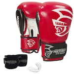 Kit de Boxe Pretorian Elite Luvas + Bucal + Bandagem - Adulto VERMELHO