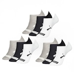 Kit de Meias Sapatilha Puma Esportiva - Masculina - 9 Pares BRANCO/CINZA