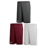 Kit Bermudas Penalty X - 3 unidades - Masculina CINZA ESC/VERMELHO